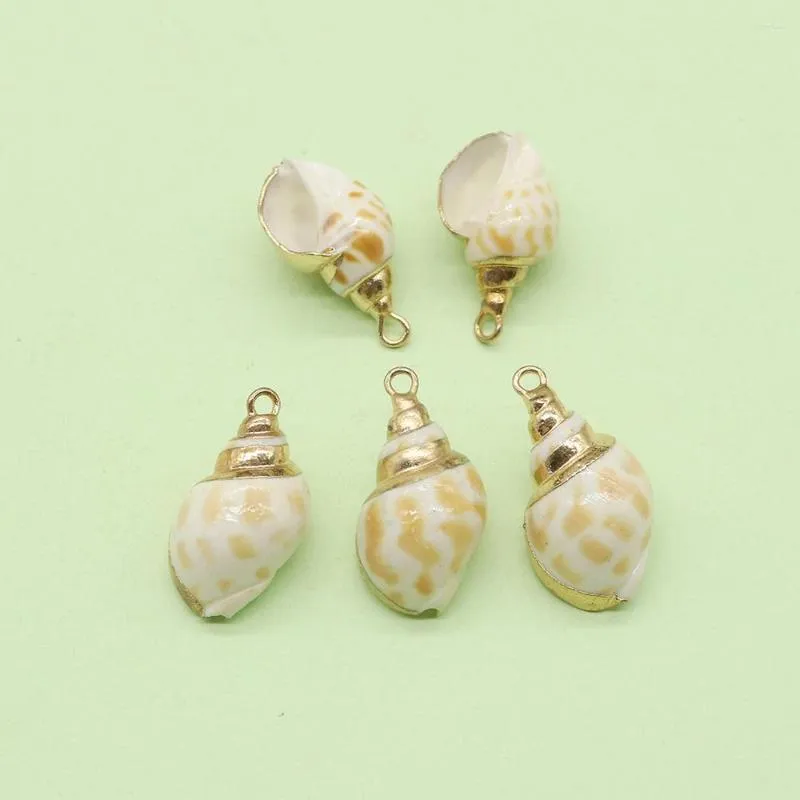 Pendentif Colliers Naturel Conque Cowrie Shell Or Couleur Bord Charmes Pour La Fabrication De Bijoux Collier De Bricolage Bracelets De Cheville Accessoires De Mode