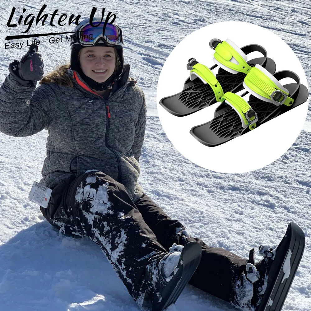 Snowboard Sci Mini Sci Pattini Racchette da neve Snow Skiboard Snowblades Attacchi regolabili Scarpe da sci portatili Snow Board per sport all'aria aperta 230925