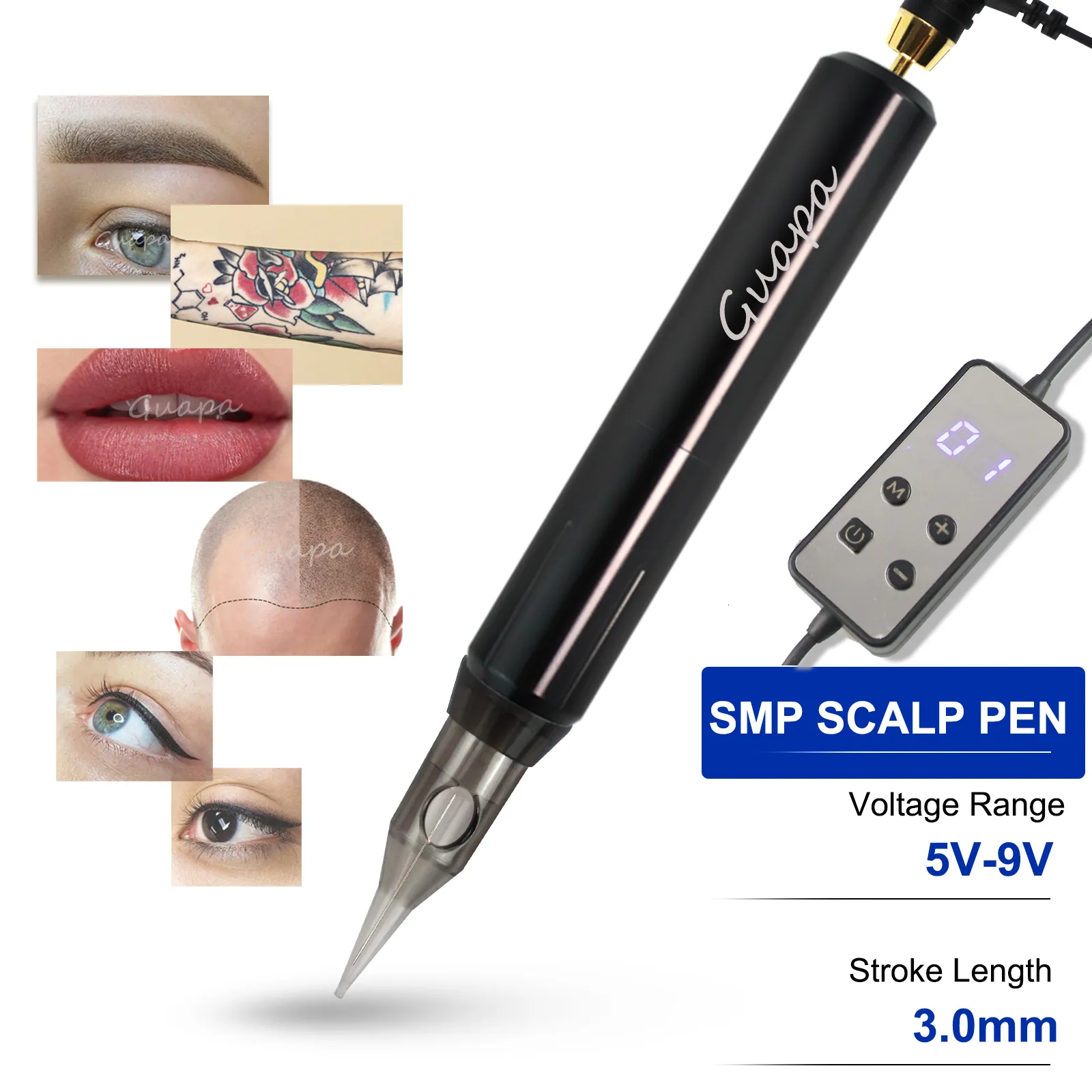 Tattoo Machine Guapa Scalp Rotary Pen 3mm Stroke med Coreless Motor Lightweight Design Supplies 230926