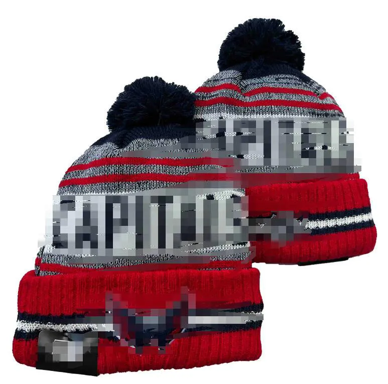 WASHINGTON Moda Gorro de malha Chapéus Equipes esportivas Beisebol Futebol Basquete Gorros Bonés Mulheres Homens Pom Moda Inverno Top Caps Esporte Chapéus de malha