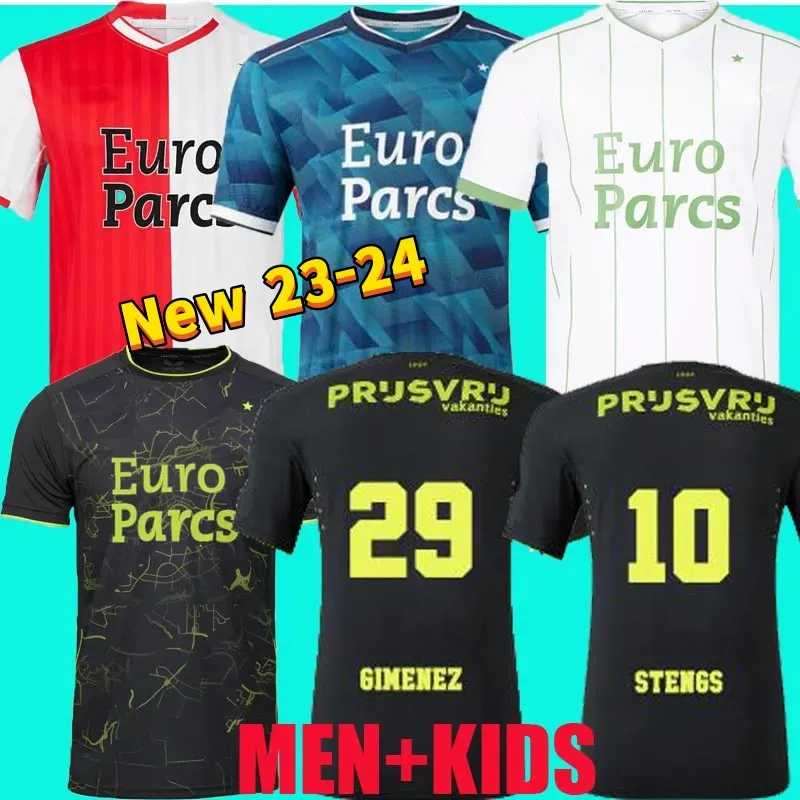 23 24 Feyenoord Soccer Jerseys Kokcu Gimenez Danilo 2023 2024 Hem Away Third Fourth Trauner Men Football Shirts Kids Kits Hartman Gimenez Paixao Taabouni Timber Red