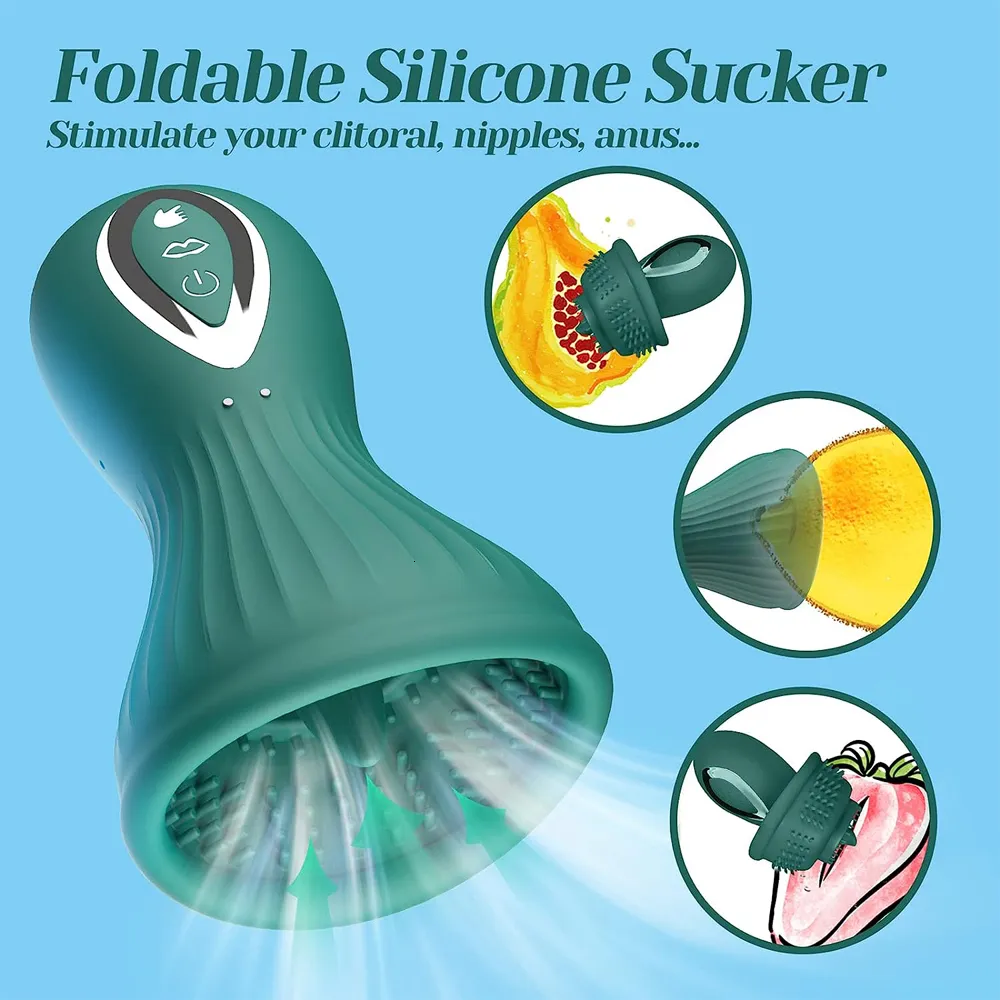 Giocattoli per adulti Giocattolo del sesso per capezzoli per donne Ventosa per clitoride con vibratore per aspirazione della lingua 7 modalità di vibrazione di suzione M_voghion.com