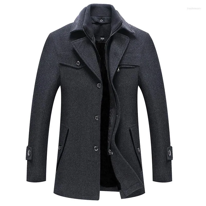 Męska kurtka wełniana płaszcz dla mężczyzn moda męska bzdura swobodne kurtki płaszcza wysokiej jakości solidna marka męska