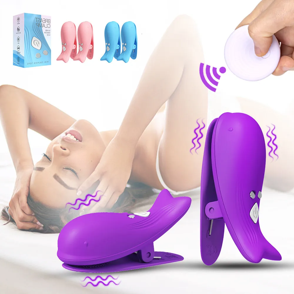 Vuxna leksaker 2st silikonnippelklämmor vibrator för kvinnliga kvinnliga masturbator trådlöst bröstmassage stimultation par spel 230925