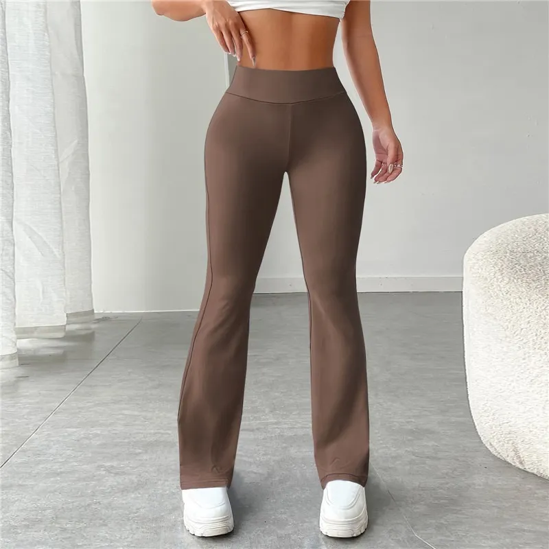Wide Fitness Pants Flare Yoga With Pocket Women High Trousers