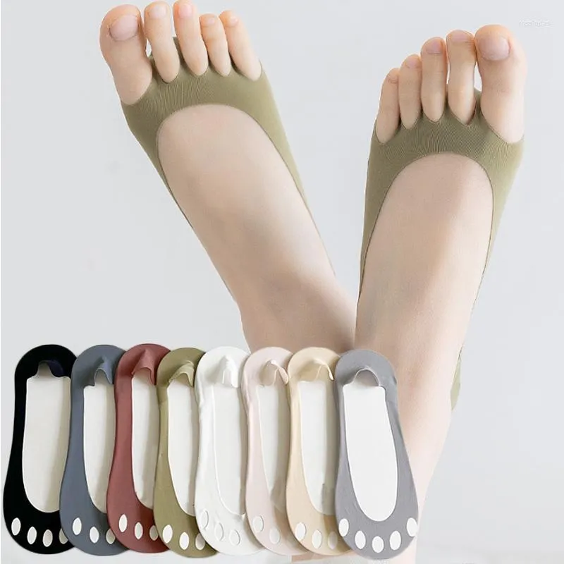 Women Socks Slipper Sock Cotton Slippers Toe Underwear Absorption Low Open Deodorant Tube Thin Boat Sandal Summer Sweat Invisible