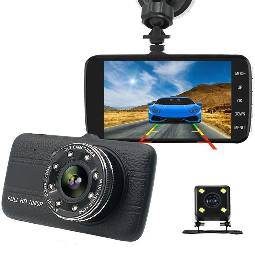 Car Dvr 4 0 Inch Dash Cam With Rear View Camera Full HD 1080P Dual Lens