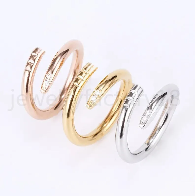 Love Rings Womens Band Ring Jewelry Titanium Steel Single Nail European And American Fashion Street Casual Couple Classic Gold Silver Jewelry ring accessories