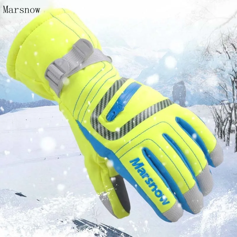 Guanti da sci 30 gradi Marsnow Marca Uomo Donna Neve Equitazione Antivento Sport all'aria aperta Termico Snowboard Sci invernale 230926