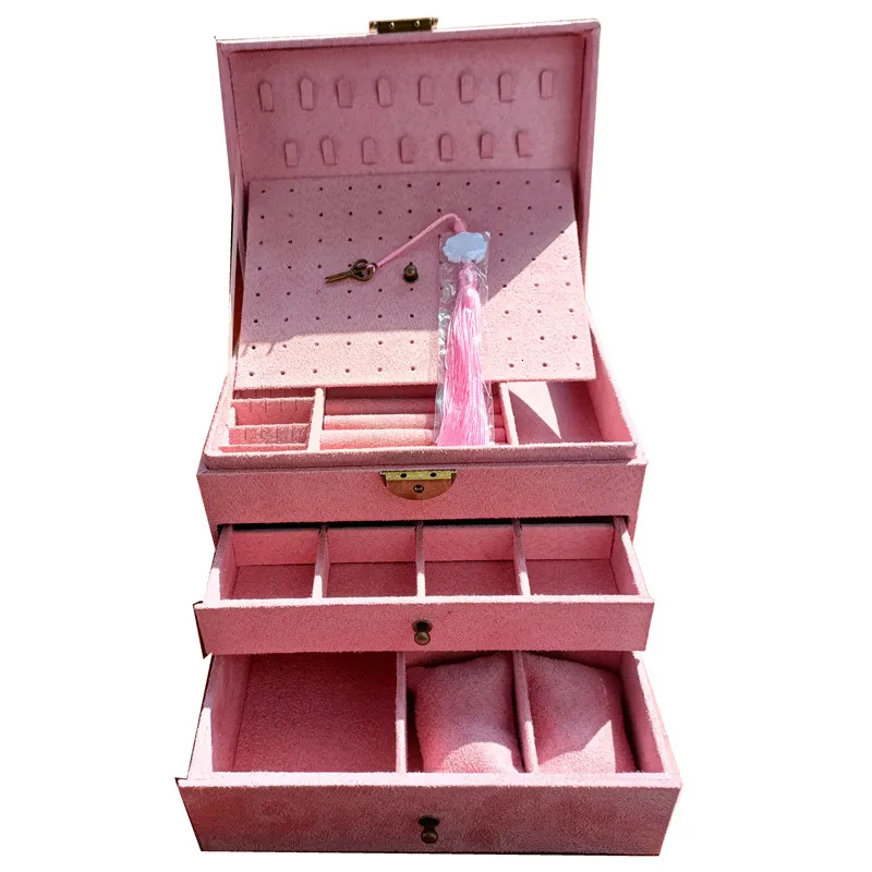 Jewelry Boxes Fashion Design Real Velvet Exquisite Earrings Holder Bracelet And Necklace Storage Box 230926