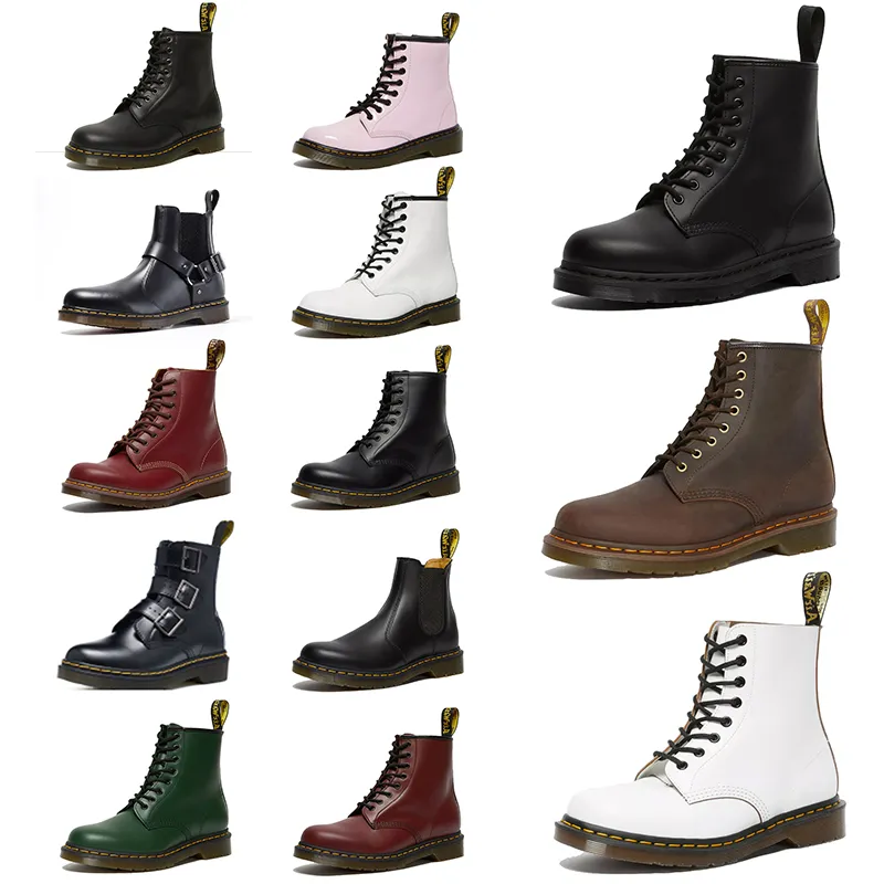 Сапоги Dr Martins, дизайнерские ботинки Martin Airwair, мужские и женские роскошные лоферы, тройные, черные, белые, классические короткие ботильоны, зимние, снеговые, уличные, теплая обувь