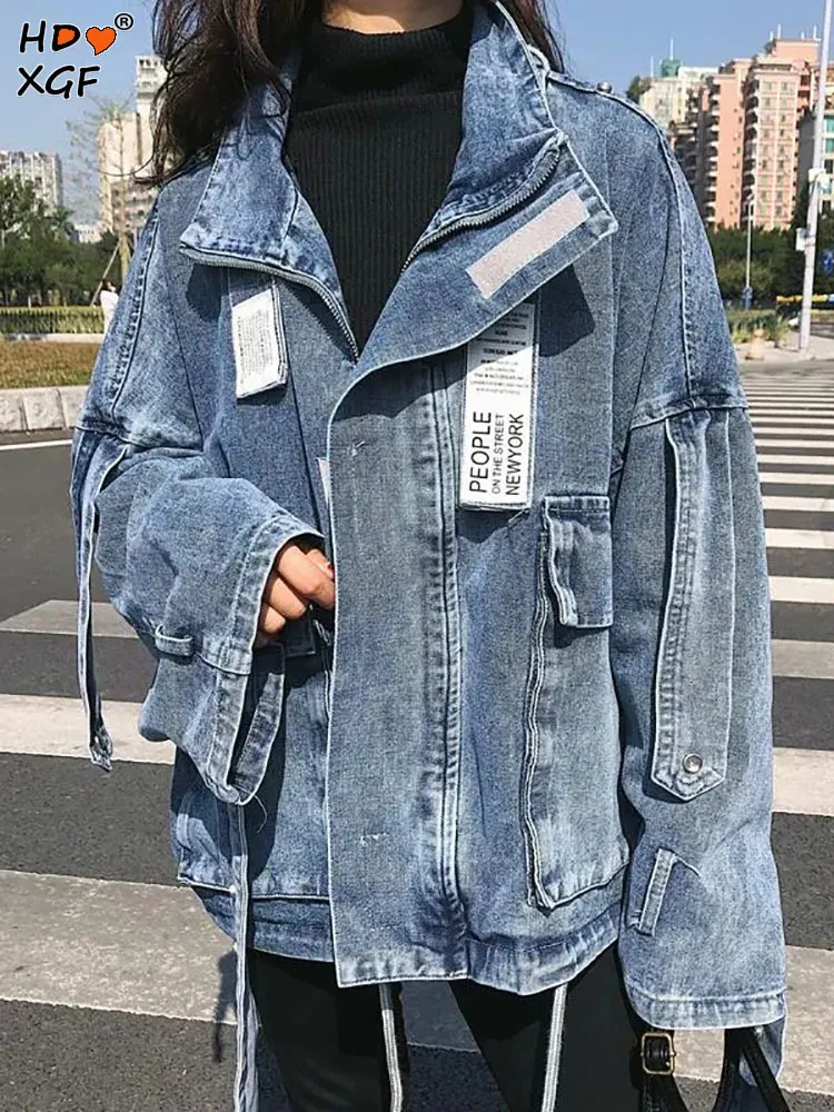 DHgate.com:Womens Denim Jackets 2024: Loose Long-sleeve Jean