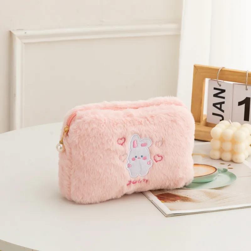 Plush Cosmetic Bag Korea Student School Pencil Case Girls Large Capacity  Storage Bag Women Travel Makeup Pouch Holder Girls Gift From  Himalayasstore, $3.4