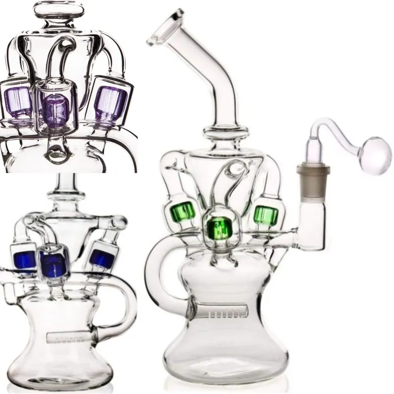 Bécher en verre Bong conduites d'eau avec bol d'herbes sèches conduite d'eau tube droit dab rigs plate-forme pétrolière joint de 14 mm