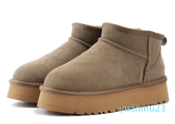 platform ug boot fur slipper ankle wool shoes sheepskin real leather classic designer booties fashion