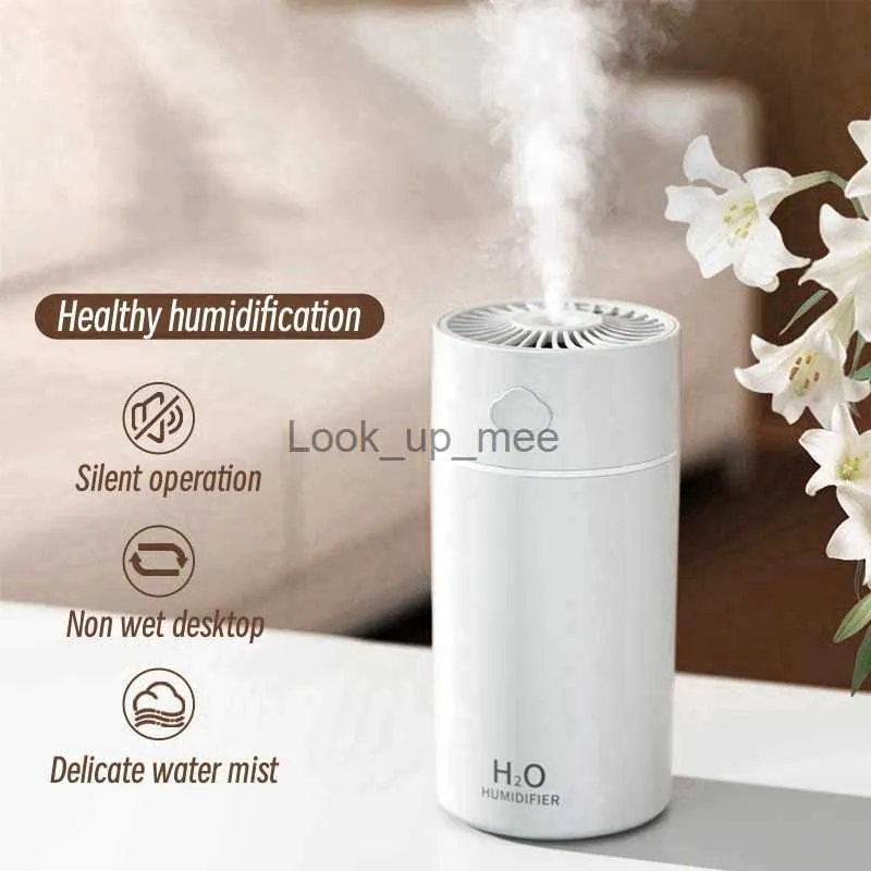 Hemerileştiriciler 400ml Mini Ultrasonik Hava Nemlendirici Araba Hava Fazonu Ev Odası Koku Su Difüzör Ağır Sis Sprey Sessiz Humidificador YQ230926