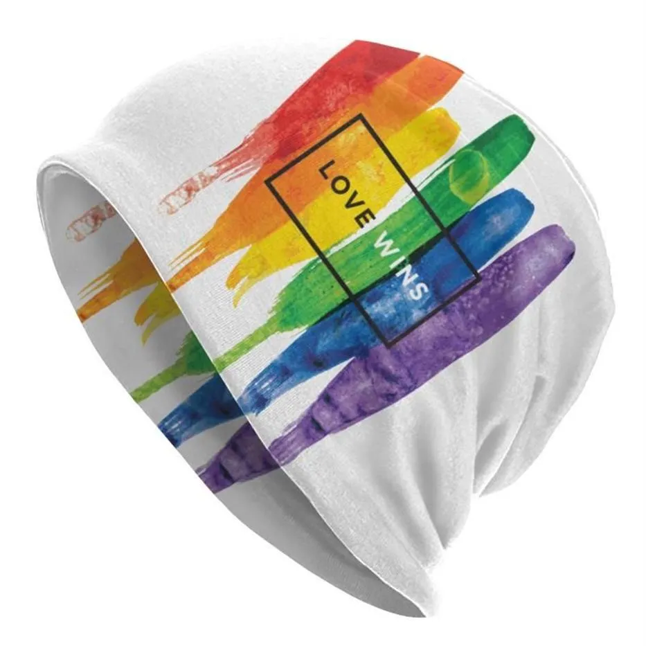 Bérets LGBT Rainbow Skullies Bonnets Gay Pride Parade Lesbienne Bisexuelle Gaypride Chapeau Hip Hop Unisexe Casquettes Chaud Double Usage Bonnet Knit330H