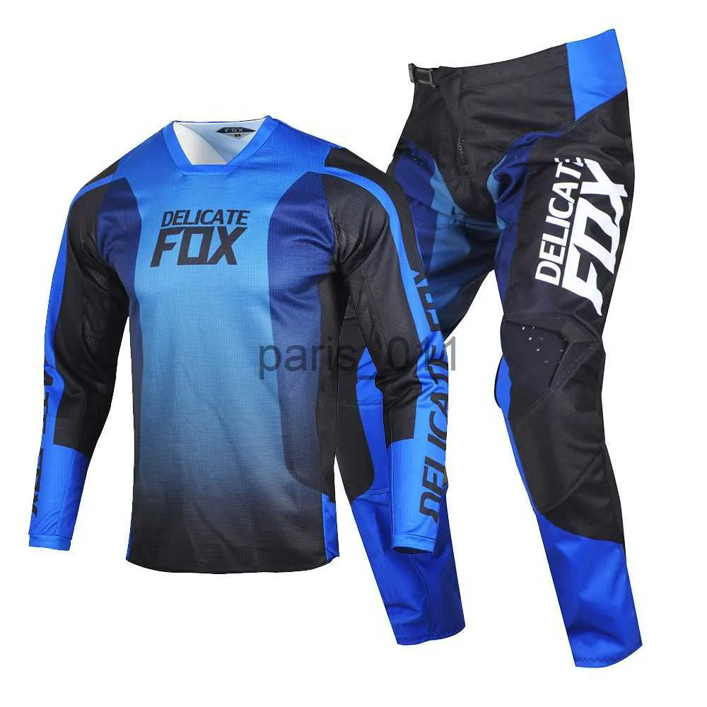 Inne odzież Delikatne motocrossowe zestawy zestawów sprzętu mx combo moto cross enduro wyścig wyścigowy Dirt Rower Off Road Suit x0926