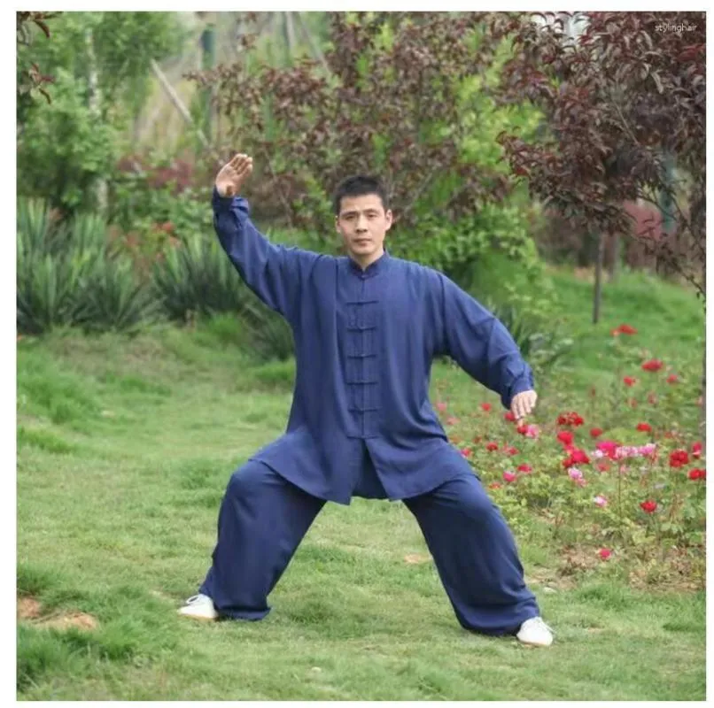 Ethnic Clothing Chinese Tai Chi Uniform Cotton Wushu Kids Adults Martial Arts Wing Chun Suit Taichi Performance Tang Taiji