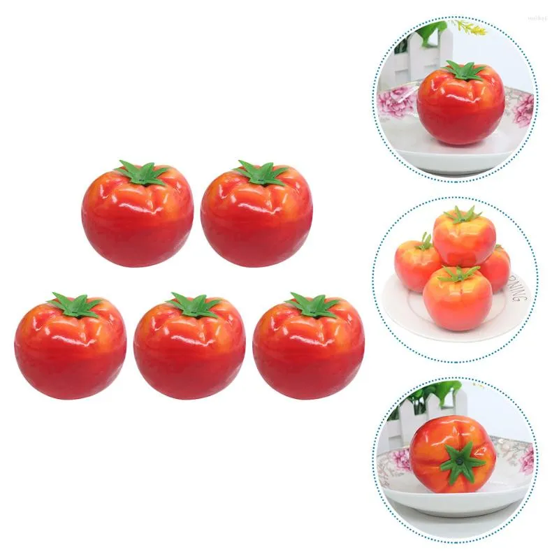 Decoração de festa 5pcs espumas estátuas de tomate modelos realistas imitação decorativa adereços de frutas
