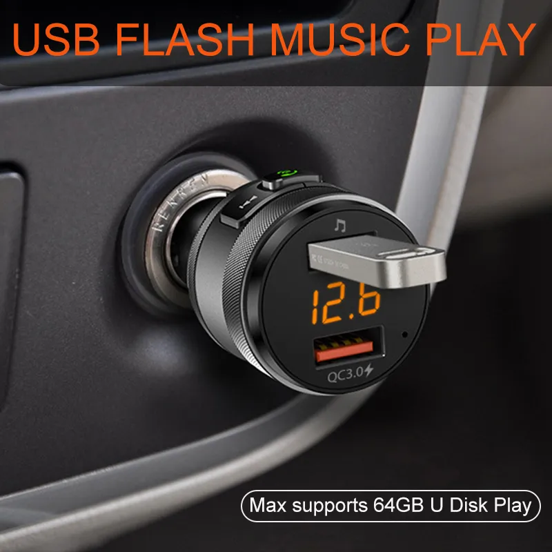 C57 Bluetooth 5.0 Car Kit Freisprecheinrichtung FM Transmitter Musik MP3  Player Dual USB QC3.0 Schnellladegerät Unterstützt U Disk Wiedergabe Von  8,8 €