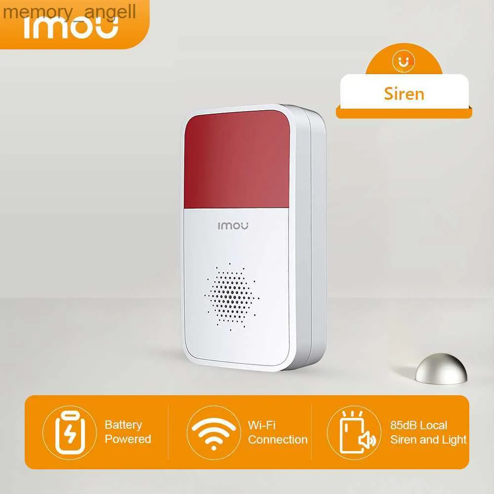 Alarm Systems IMou Smart Wireless Strobe Siren Sound Flash Light Alarm inomhus med litiumbatteri för hemtypskydd 100% trådfri YQ230926