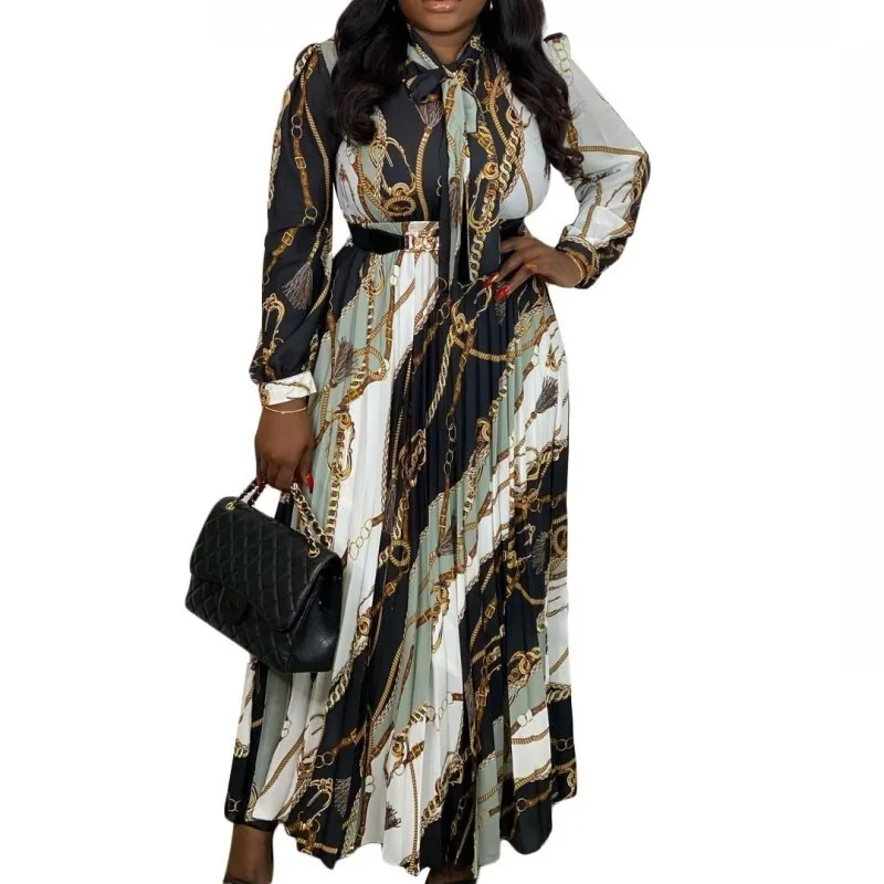 Plus size Jurken Afrikaanse Voor Vrouwen Dashiki Patchwork Geplooide Afrika Kleding Big Size Kleding Kerst Gewaad Maxi Jurk 230925