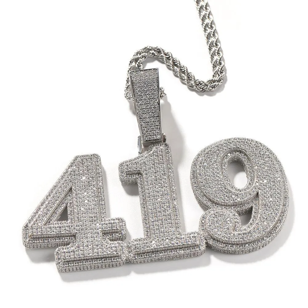 Pendentif Colliers Glacé Nom personnalisé Collier pour hommes Prong Réglage Deux couches Plaqué Or Blanc Hip Hop Bijoux Drop Livraison Penda Dhjp0