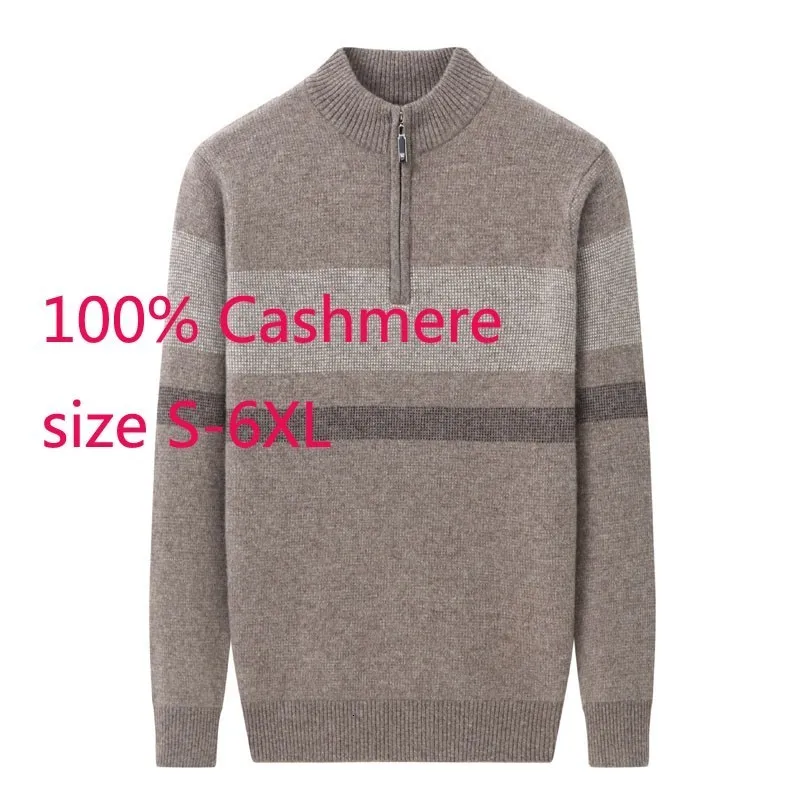 Men's Sweaters Arrival Men Half High Zipper Collar Warm Large Thickened Autumn And Winter Pullovers shmere Sweater Plus Size S-6XL 230923