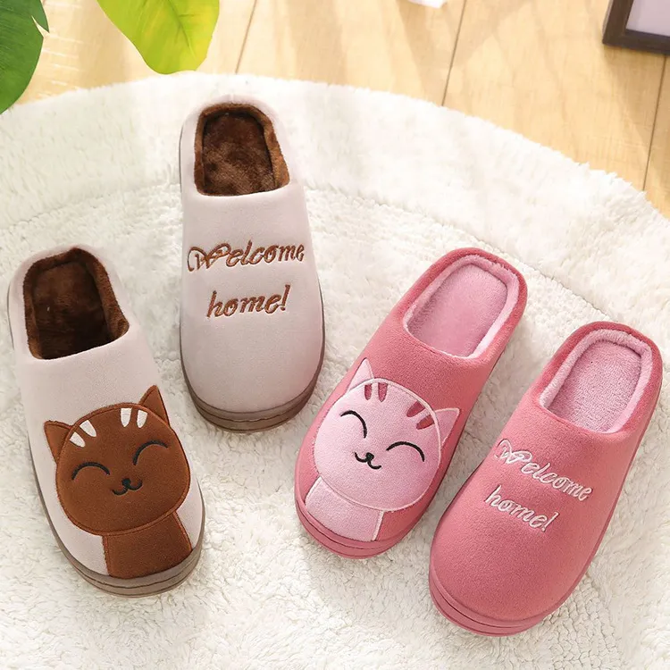 Slippers Dames Winter Thuis Harige Slippers Cartoon Kat Antislip Zacht Warm Binnen Slaapkamer Slippers Mannen Stellen Jongens Meisjes Schattig Vloerschoenen 230926