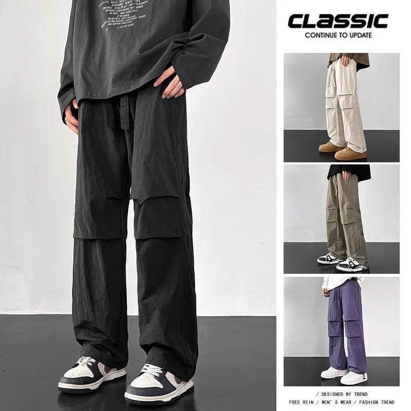 Mäns jeans lastbyxor män streetwear hip hop elastic midja harem ankel längd byxor svart harajuku casual ficka kvinnor 230925