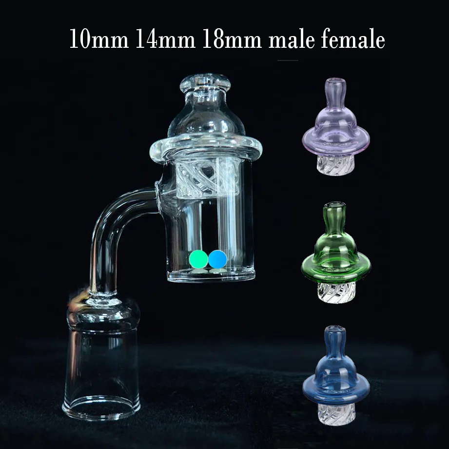 2pc vente chaude 25mm Quartz Banger huile clou tuyau avec filature Carb Cap 10mm 14mm 18mm mâle femelle sans dôme clou 4mm d'épaisseur pour Dab Rig Bong accessoires