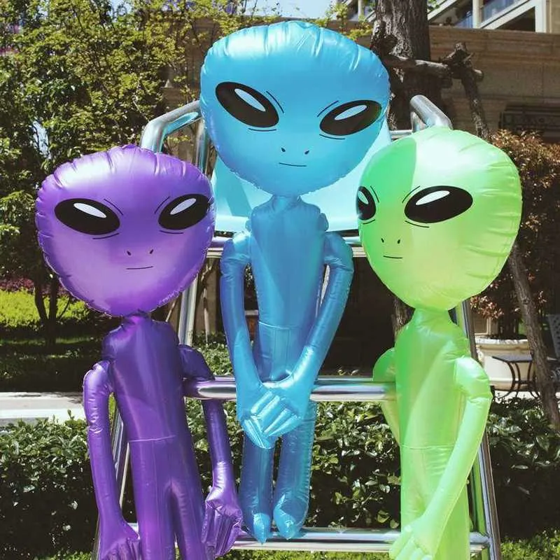 Party Decoration 170cm Giant Alien Model Green Purple Blue Gray Pink ET Kids Adult Inflatable Toy Halloween Cosplay Brithday Party Supply Blow Up T230926