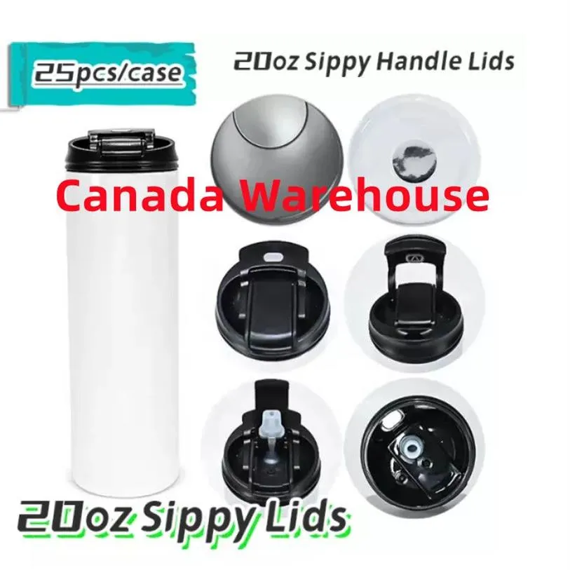 Canada Warehouse Gobelets vierges à sublimation de 20 oz Bouteille d'eau droite en acier inoxydable avec couvercle 2 en 1 DIY Portable extérieur 270 ans