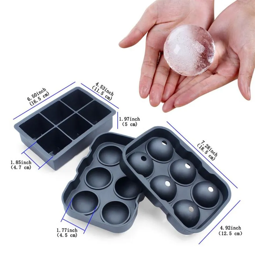 قابلة لإعادة الاستخدام Glacio Silicone Giant Ball Ball Maker Moulds No-Spill Ice Cube Trayet of 2 BPA 226V