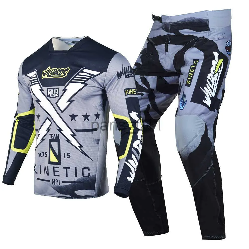 Outros vestuário Willbros e calças MX Combo Motocross Blue Gear Set Bike Terno Off-Road MTB ATV UTV Racing Outfit X0926