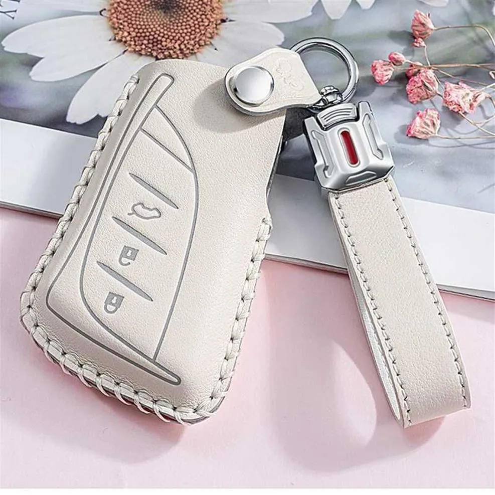 لكسوس ux es ux200 ux250h es200 es300h es350 US200 US260H جلدية السيارة عن بعد حامل القضية ذكيا keychain pink new193y