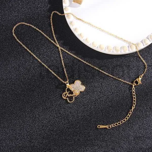 Pendant Necklaces Four-leafed Clover Luxury Necklace Designers Women Steel Gold-plated Never Fade Not 614vi