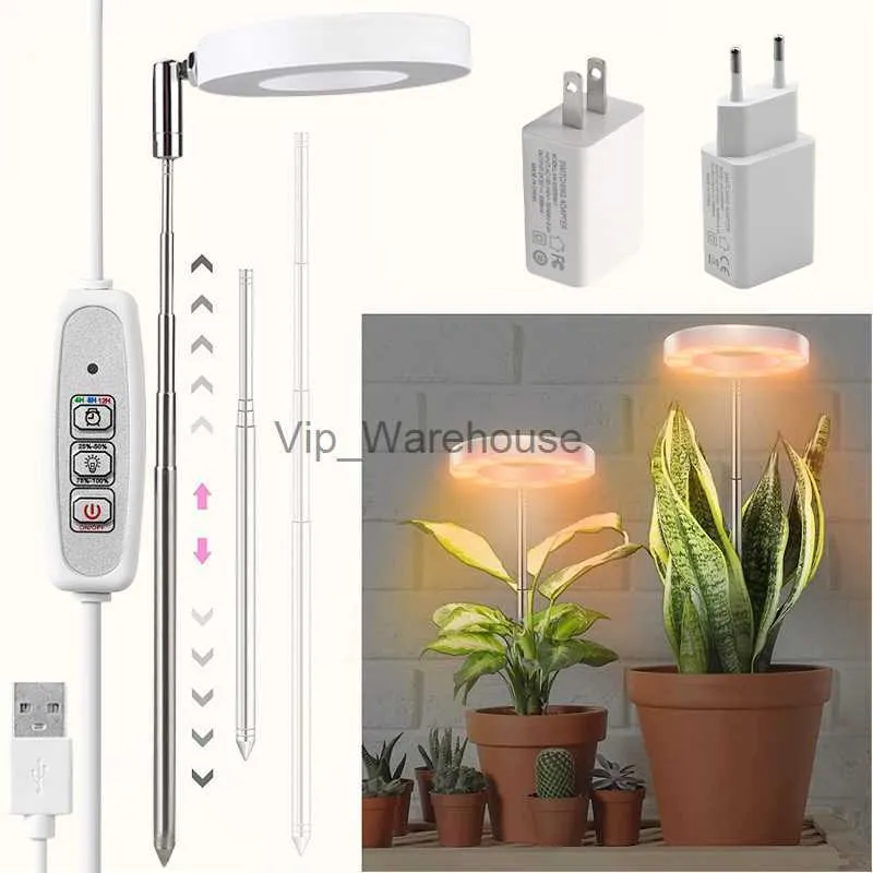 Luzes de cultivo LED Lâmpada de cultivo de espectro completo para plantas de interior Suculentas hidropônicas Erva 3/9/12H Temporizador regulável 3 modos de interruptor YQ230926