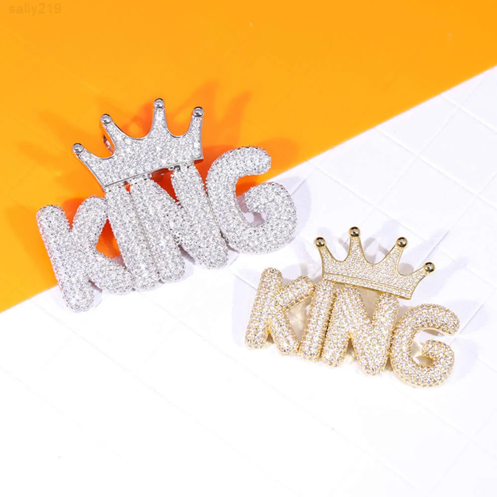 Custom King Pendant Solid Sterling Silver, Moissanite Diamond