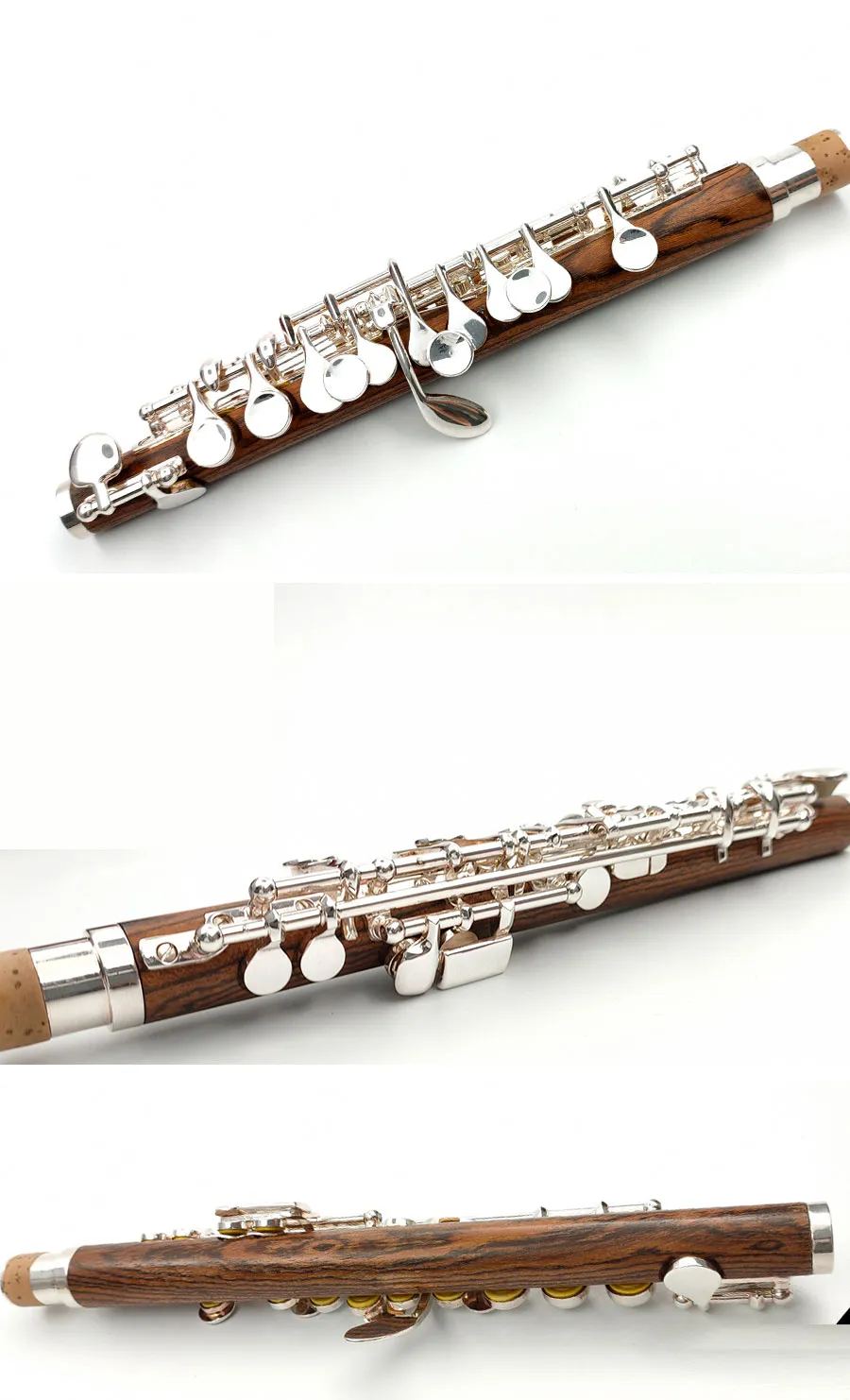 piccolo in C-sleutel kopernikkel fluit verzilverde kleppen hout MPC-162