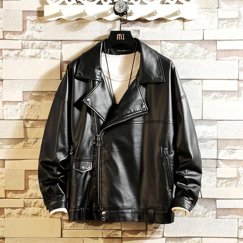 Mäns päls 2023 Spring Mens Leather Jacket Men mode Motorcykel PU ROERS MANA HIP HOP STREETEWEAR CHAQUETA HOMBRE M-3XL