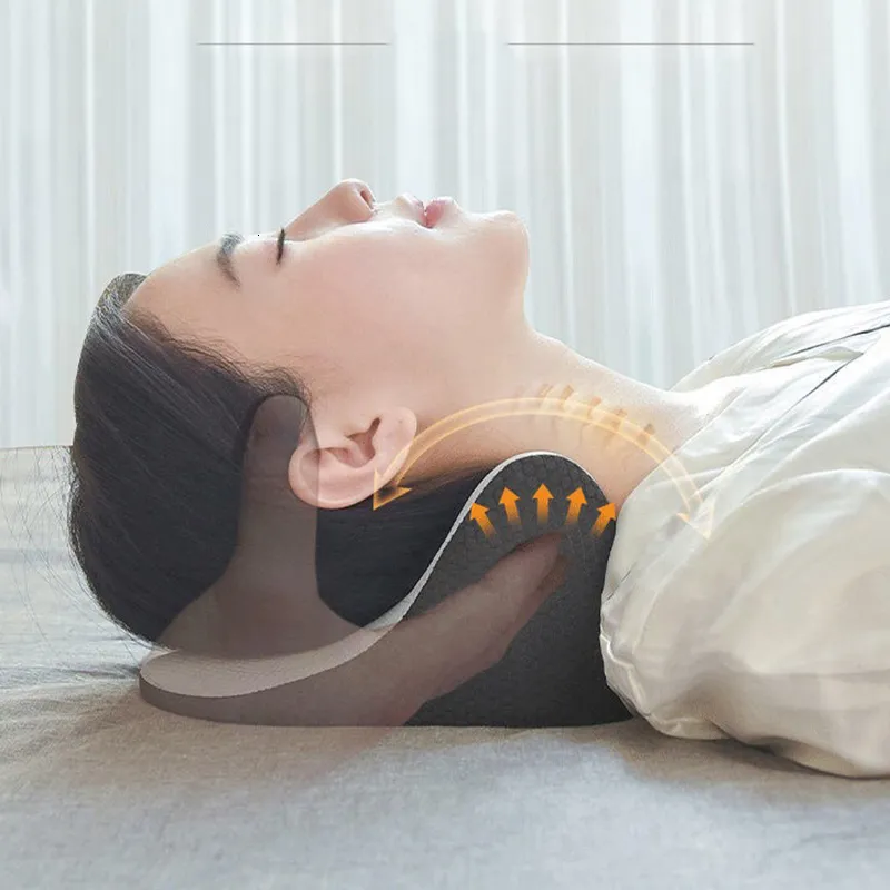 Cervical Traction Pillow Yoga Block Neck Stretcher for Pain Relief, Spine  Alignment Muscle Relaxation Shoulder Neck Support