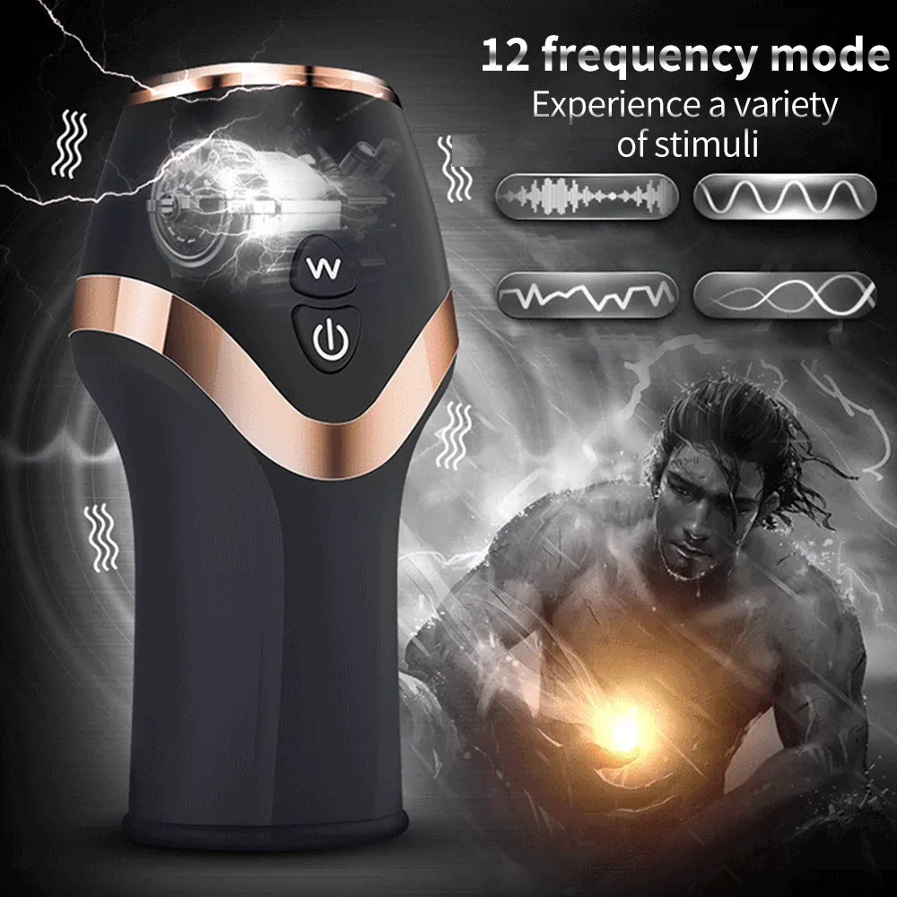 Masturbators 12 Speed Vibration Modes Thrusting Automatic Masturbator With Multiple USB Chargeable Realistic V_voghion.com