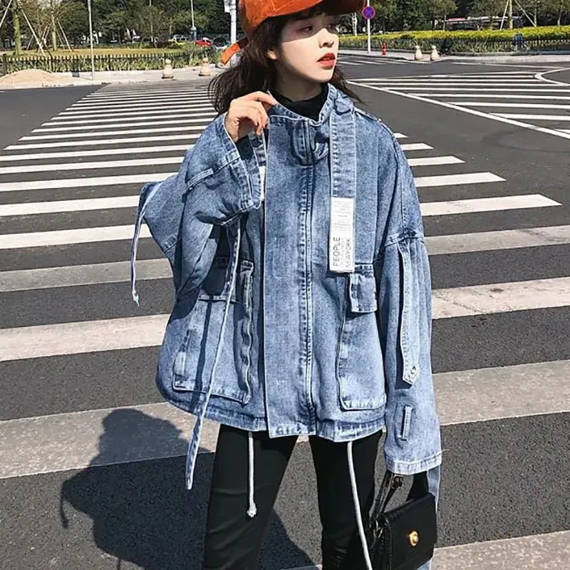 韓国商品/TREMINGBIRD One Button Denim Set-up Jacket One Button Denim Set-up Jacket [ Black ] - 감도 깊은 취향