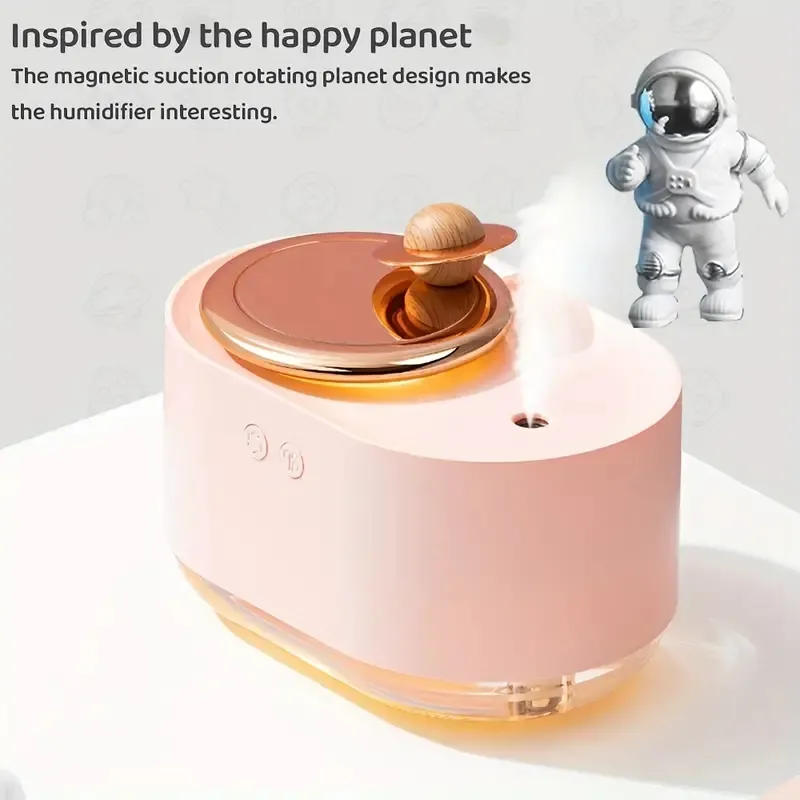 1PC Cool Mist Air Humidifier Humidifier Night Lights Rotating Planet Humidifier USB Humidifier With Spaceman Spray Atmosphere Night Light