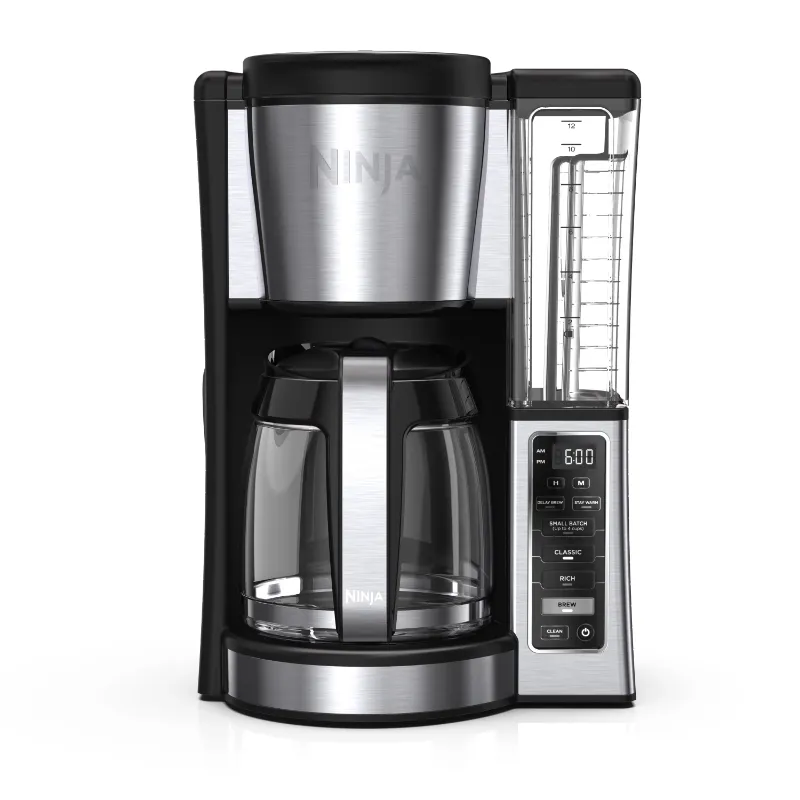 Cafetière Programmable 12 tasses, Carafe en verre, acier inoxydable, cafetière CE250