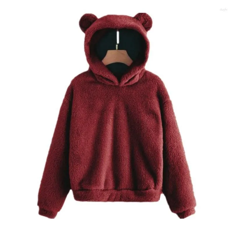 Sweats à capuche pour hommes Sweatshirts 2023 Y2k Automne Hiver Peluche Oreille À Capuche Double Face Velours Chaud Mignon Pull Décontracté Maison Lâche Pull Hauts À La Mode