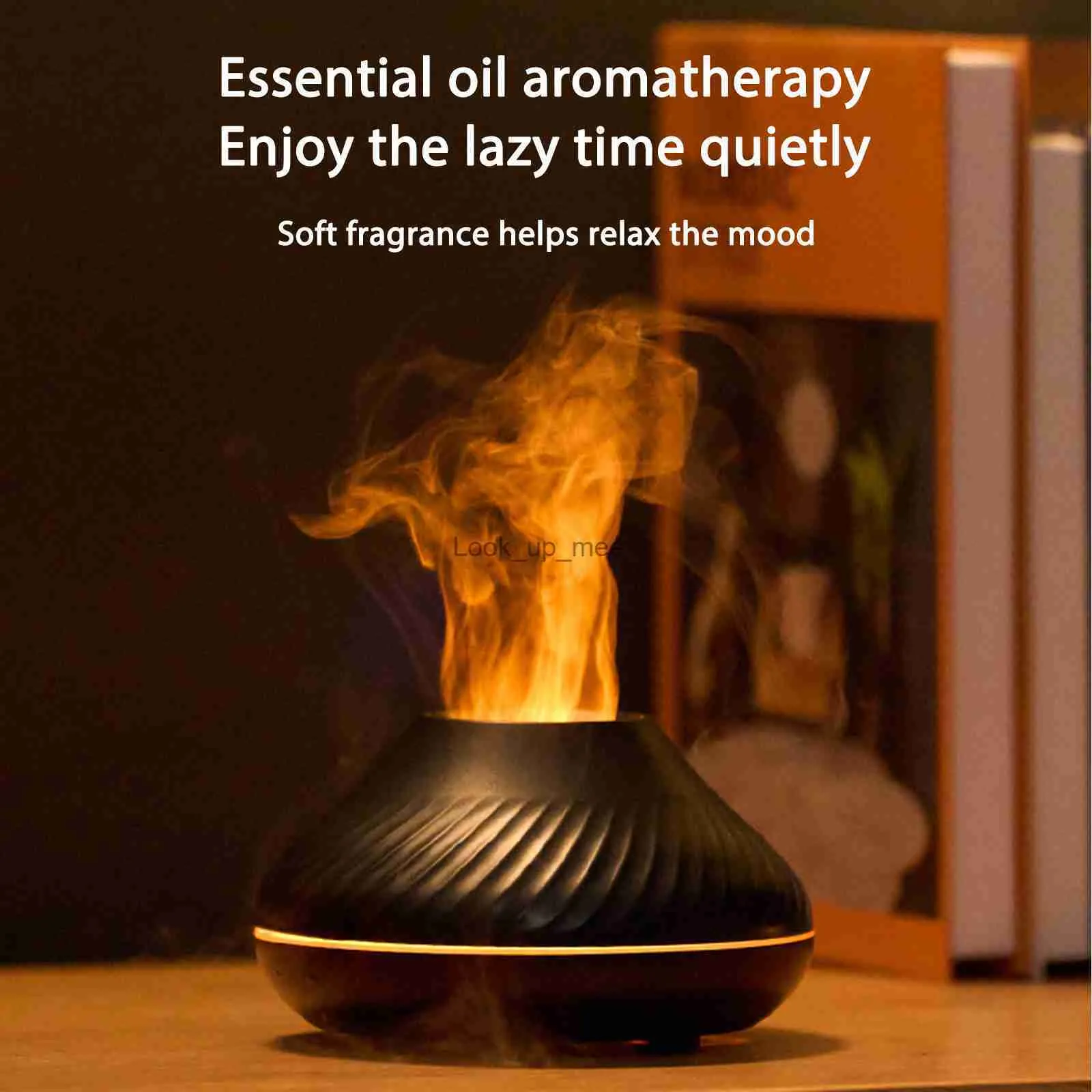 Humidifiers Flame Air Humidifier Aroma Diffuser Ultrasonic Humidifier Room Fragrance Mist Maker Essential Oil Difusors For Home Living Room YQ230926