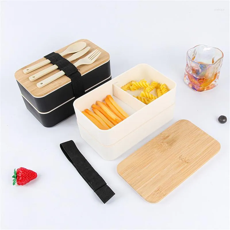 Set di stoviglie Design minimalista Bento Box Cover di bambù Copertura ecologica Eco-Friendly Prang Pranzo per pranzo con confezione con confezione